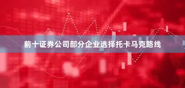 前十证券公司部分企业选择托卡马克路线